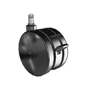 100mm High-Load Nylon Twin Wheel Caster with Brake and 7/16"x7/8" Grip Ring