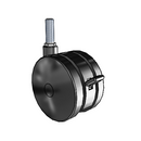 100mm High-Load Nylon Twin Wheel Caster with Brake and 1/2"x1.5" Thread