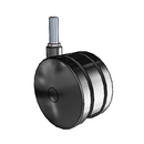 100mm High-Load Nylon Twin Wheel Caster with 1/2"x1.5" Thread