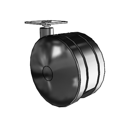 125mm High-Load Nylon Twin Wheel Caster with 2-3/16"x2-9/16" Plate