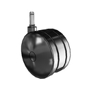 125mm High-Load Nylon Twin Wheel Caster with 7/16"x1-7/16" Grip Ring