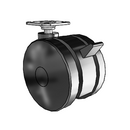 75mm High-Load Nylon Twin Wheel Caster with Brake and 1.5"x1.5" Plate