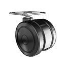 75mm High-Load Urethane Tread Twin Wheel with 2-3/16"x2-9/16" Plate