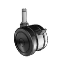 75mm High-Load Urethane Tread Twin Wheel with Brake and 7/16"x1-7/16" Grip Ring