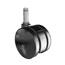 75mm High-Load Nylon Twin Wheel Caster with 7/16"x1-7/16" Grip Ring