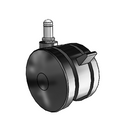 75mm High-Load Nylon Twin Wheel Caster with Brake and 7/16"x7/8" Grip Ring
