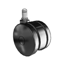 75mm High-Load Nylon Twin Wheel Caster with 7/16"x7/8" Grip Ring