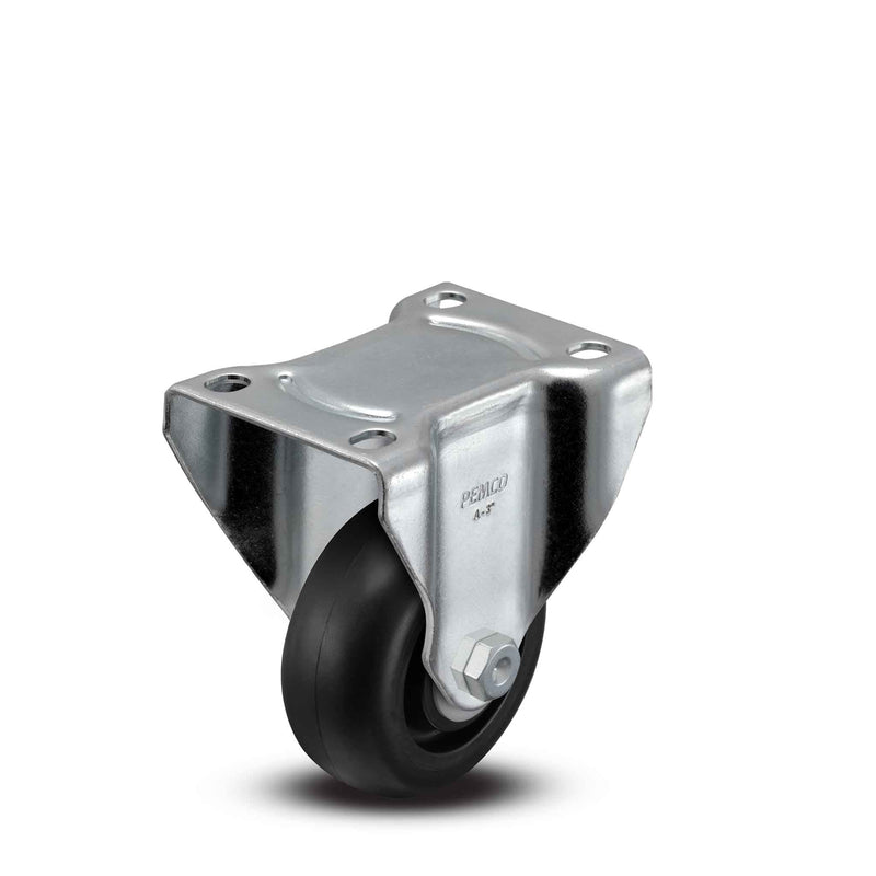 Main view of a Pemco Casters 3" x 1.25" wide wheel Rigid caster with 2-5/8" x 3-3/4" top plate, without a brake, Polypropylene wheel and 270 lb. capacity part