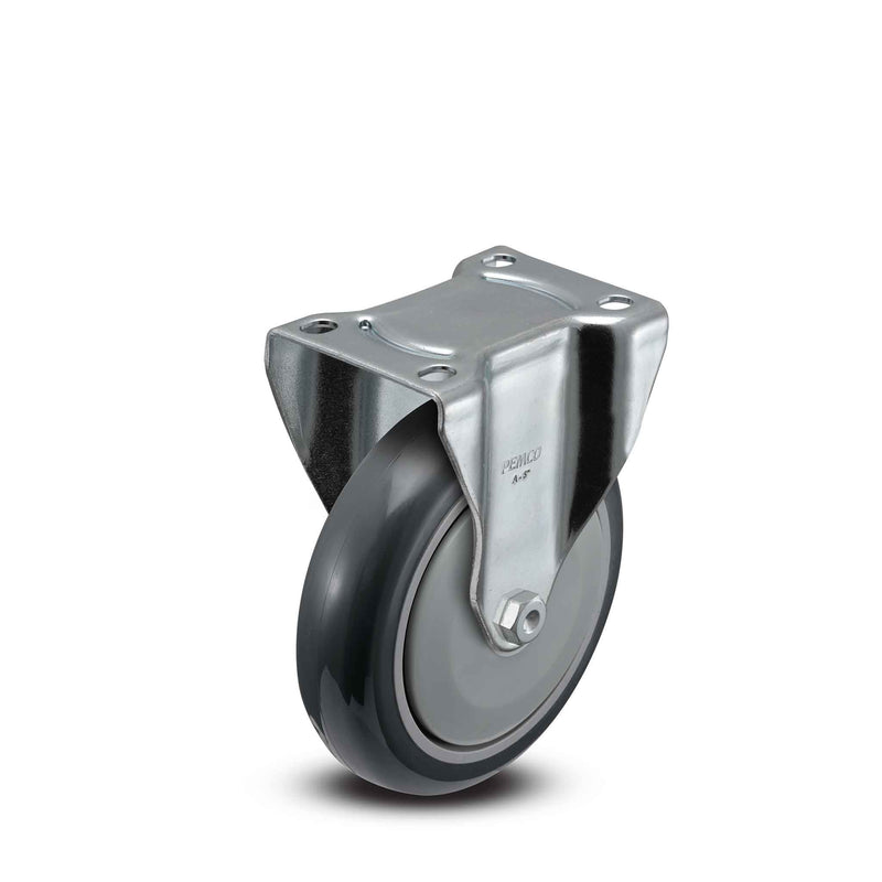 Main view of a Pemco Casters 5" x 1.25" wide wheel Rigid caster with 2-5/8" x 3-3/4" top plate, without a brake, Thermo-Urethane wheel and 350 lb. capacity part