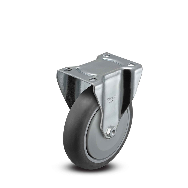 Main view of a Pemco Casters 5" x 1.25" wide wheel Rigid caster with 2-5/8" x 3-3/4" top plate, without a brake, Thermoplastic Rubber wheel and 325 lb. capacity part