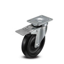 Main view of a Pemco Casters 5" x 1.25" wide wheel Swivel caster with 2-5/8" x 3-3/4" top plate, with a top total locking brake, Polypropylene wheel and 325 lb. capacity part