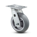 Main view of a Pemco Casters 8" x 2" wide wheel Swivel caster with 4" x 4-1/2" top plate, without a brake, Thermo-Rubber (Donut) wheel and 600 lb. capacity part
