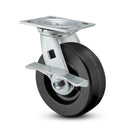 Main view of a Pemco Casters 4" x 2" wide wheel Swivel caster with 4" x 4-1/2" top plate, with a side locking brake, Phenolic wheel and 800 lb. capacity part