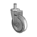 Chrome 3"x0.875" TPR Wheel Caster with 7/16" x 7/8" Grip Ring