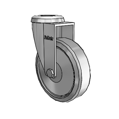 Chrome 3"x0.875" TPR Wheel Caster with 7/16" Hollow Rivet