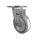 Chrome 3"x0.875" TPR Wheel Caster with 2.36" x 2.36" Plate