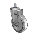 Chrome 3"x0.875" TPR Wheel Caster with M10 x 19/32" Thread