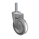 Chrome 3"x0.875" TPR Wheel Caster with 3/8"-16NC x 1-1/2" Thread