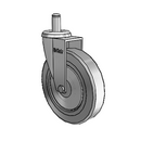 Chrome 4"x0.875" TPR Wheel Caster with 7/16" x 7/8" Grip Ring