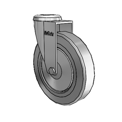 Chrome 4"x0.875" TPR Wheel Caster with 7/16" Hollow Rivet