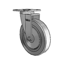 Chrome 4"x0.875" TPR Wheel Caster with 2.36" x 2.36" Plate