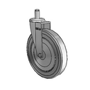 Chrome 5"x0.875" TPR Wheel Caster with 7/16" x 7/8" Grip Ring