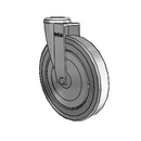 Chrome 5"x0.875" TPR Wheel Caster with 7/16" Hollow Rivet