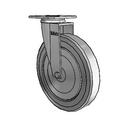 Chrome 5"x0.875" TPR Wheel Caster with 2.36" x 2.36" Plate
