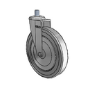 Chrome 5"x0.875" TPR Wheel Caster with M10 x 19/32" Thread