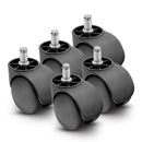 Main view of a Shepherd Casters 55mm wheels Kits caster with 7/16" x 7/8" grip ring, without a brake, Nylon wheel and 75 lb. capacity part