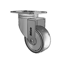 Stainless Medical 3"x1.25" TPR Wheel Caster with 2.5"x3.625" Plate