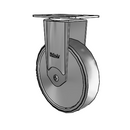 Stainless Medical 5"x1.25" TPR Wheel Rigid Caster with 2.5"x3.625" Plate
