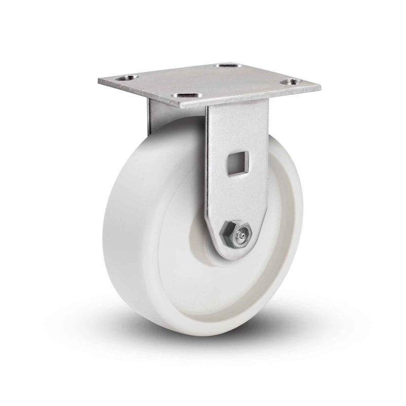 Value Stainless 4"x2" RETORT Precision Ball Bearing Rigid Caster with 4"x4.5" Plate