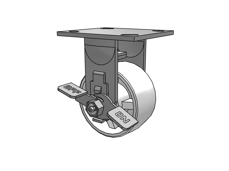 SSER4X2RETNTBK Pemco Stainless Steel 4 in Plate Caster