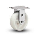 Value Stainless 4"x2" White Nylon Precision Ball Bearing Rigid Caster with 4"x4.5" Plate