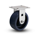 Value Stainless 5"x2" Solid Polyurethane K Delrin Bearing Rigid Caster with 4"x4.5" Plate