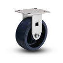 Value Stainless 6"x2" Solid Polyurethane K Precision Ball Bearing Rigid Caster with 4"x4.5" Plate