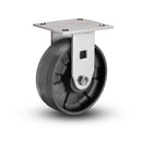 Value Stainless 6"x2" Max Nylon Delrin Bearing Rigid Caster with 4"x4.5" Plate