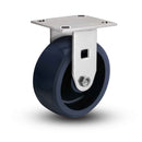 Value Stainless 8"x2" Solid Polyurethane K Delrin Bearing Rigid Caster with 4"x4.5" Plate