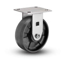 Value Stainless 8"x2" Max Nylon Delrin Bearing Rigid Caster with 4"x4.5" Plate
