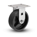 Value Stainless 8"x2" Polypropylene HD Precision Ball Bearing Rigid Caster with 4"x4.5" Plate