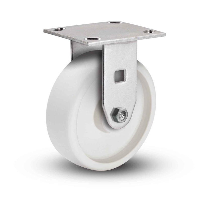 Value Stainless 8"x2" RETORT Precision Ball Bearing Rigid Caster with 4"x4.5" Plate