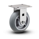 Value Stainless 8"x2" Thermo-Rubber (Donut) Precision Ball Bearing Rigid Caster with 4"x4.5" Plate