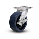 Value Stainless 4"x2" Solid Polyurethane K Delrin Bearing Side-Lock Caster with 4"x4.5" Plate
