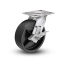 Value Stainless 4"x2" Polypropylene HD Roller Bearing Side-Lock Caster with 4"x4.5" Plate
