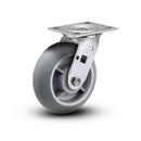Value Stainless 4"x2" Thermo-Rubber (Donut) Precision Ball Bearing Caster with 4"x4.5" Plate