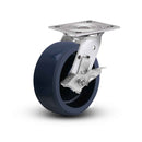 Value Stainless 5"x2" Solid Polyurethane K Delrin Bearing Side-Lock Caster with 4"x4.5" Plate