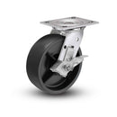 Value Stainless 5"x2" Polypropylene HD Delrin Bearing Side-Lock Caster with 4"x4.5" Plate