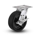 Value Stainless 6"x2" High-Temp Nylon Roller Bearing Side-Lock Caster with 4"x4.5" Plate