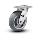 Value Stainless 6"x2" Thermo-Rubber (Donut) Roller Bearing Caster with 4"x4.5" Plate